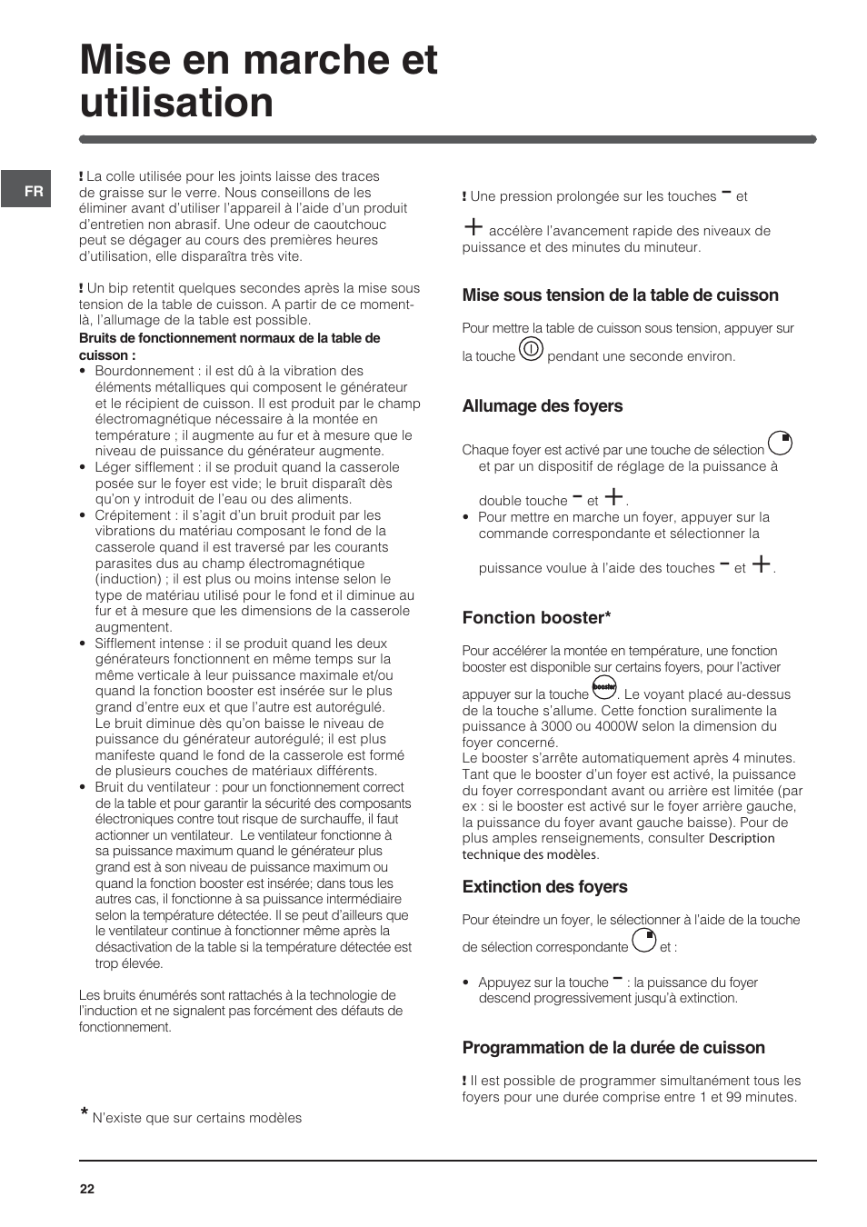 Mise en marche et utilisation | Indesit VIA640C – for models from April 2012 User Manual | Page 22 / 84