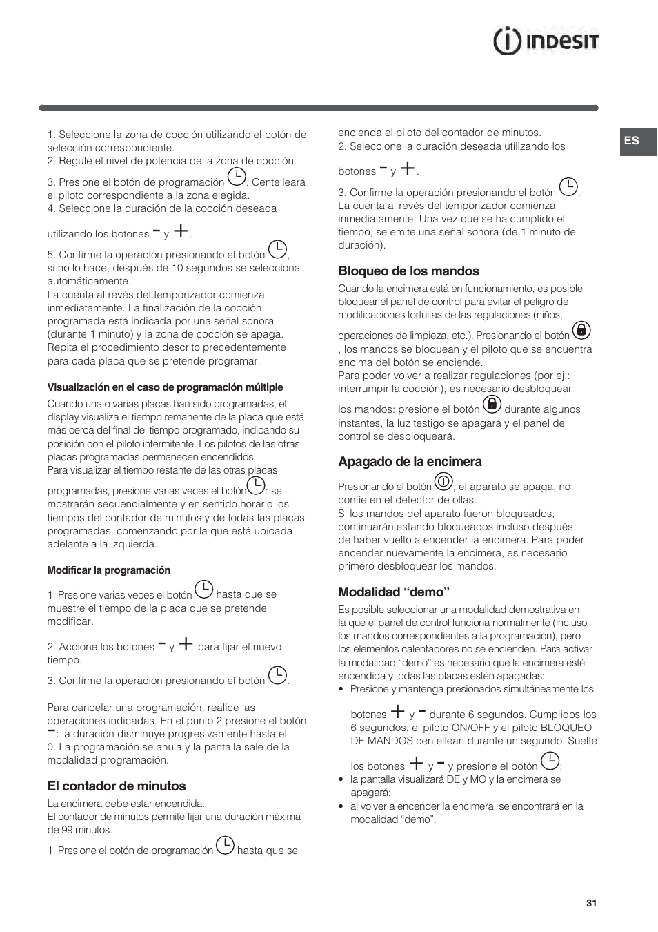 Indesit VIA640C – for models from April 2012 User Manual | Page 31 / 84