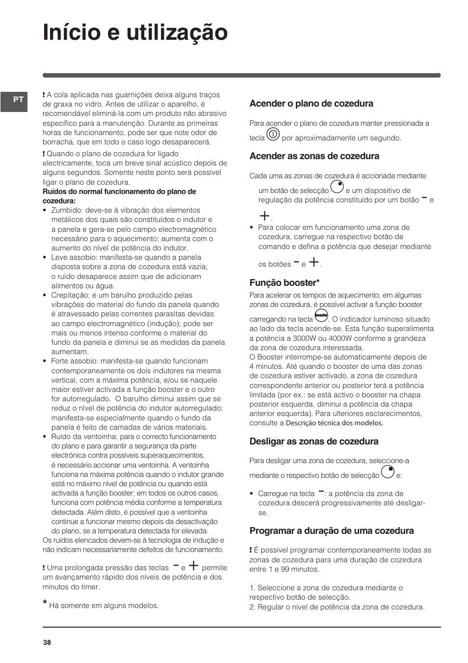 Início e utilização | Indesit VIA640C – for models from April 2012 User Manual | Page 38 / 84