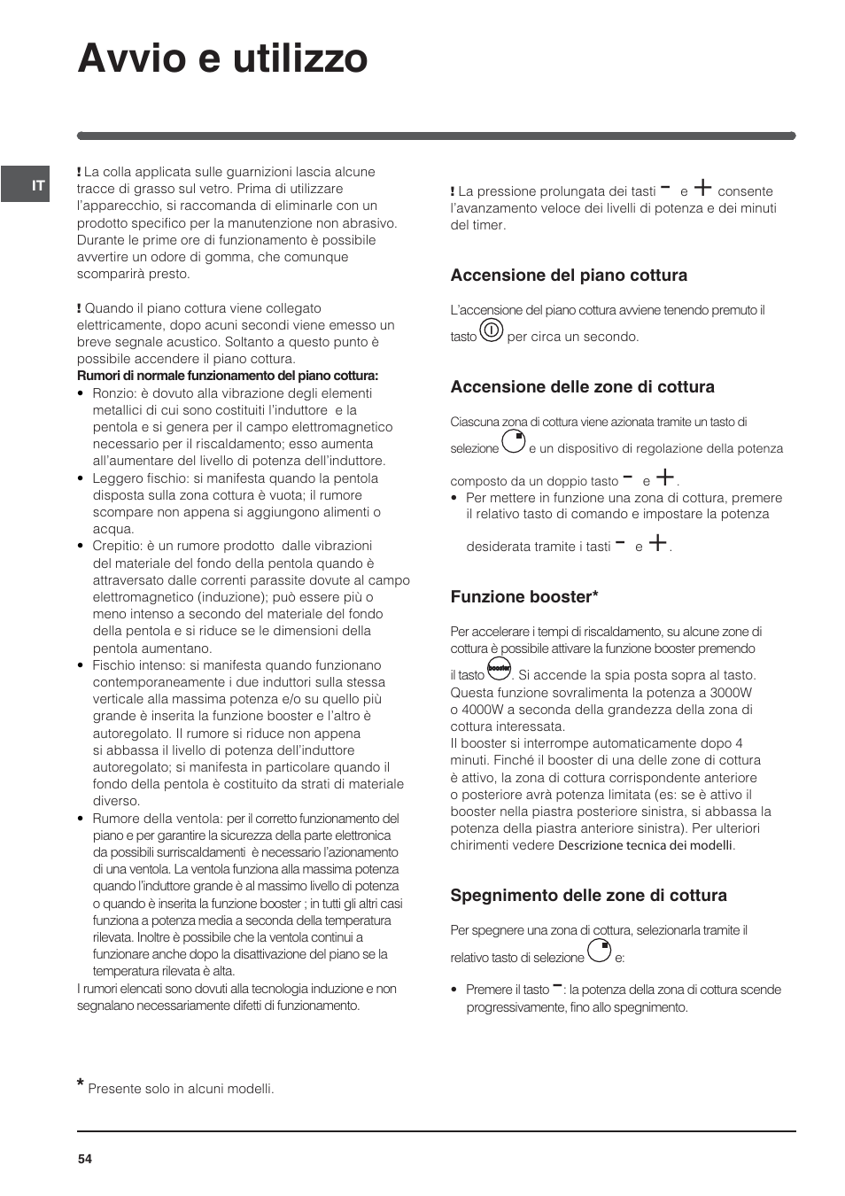 Avvio e utilizzo | Indesit VIA640C – for models from April 2012 User Manual | Page 54 / 84