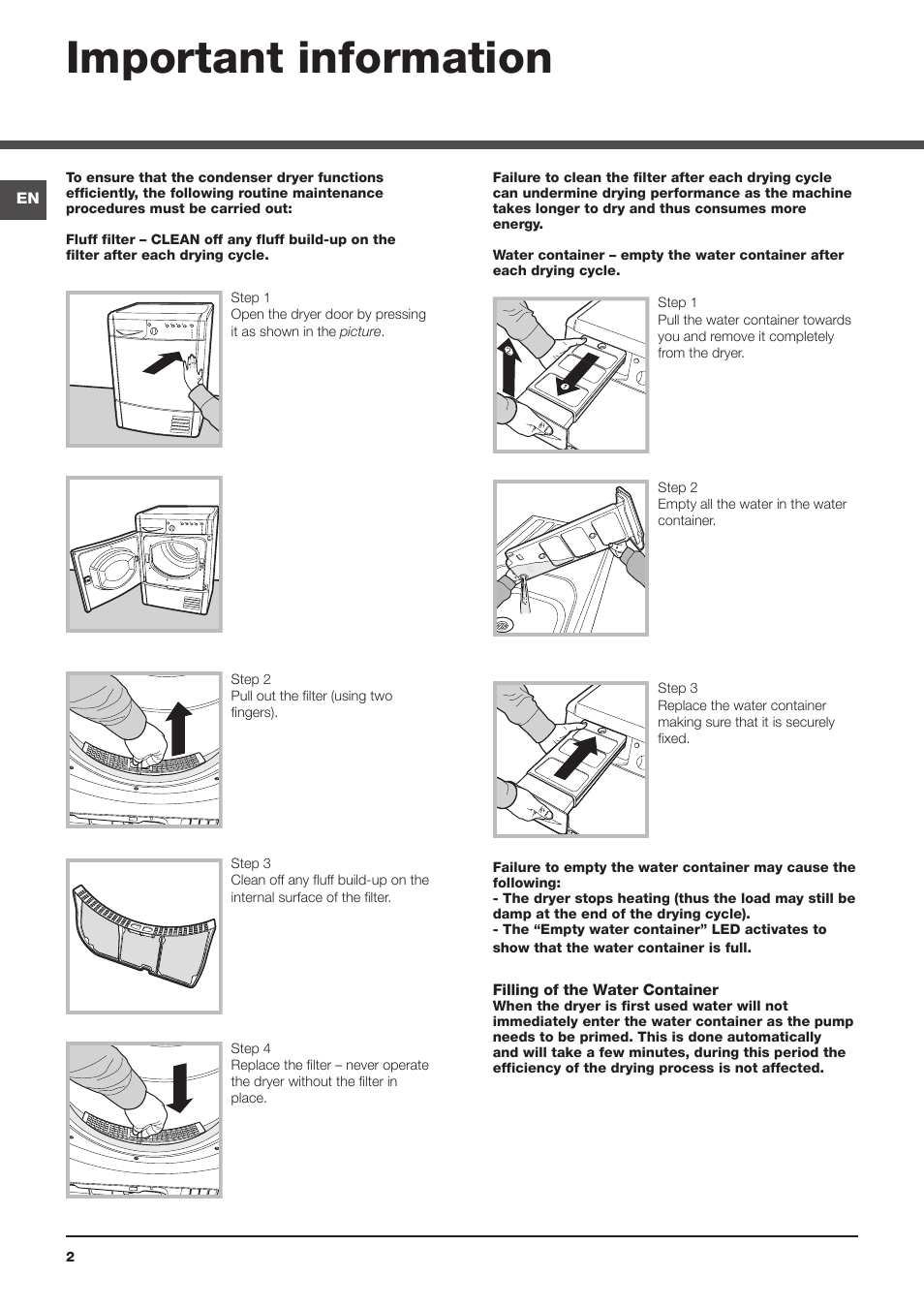 Important information | Indesit IDCA8350S User Manual | Page 2 / 20