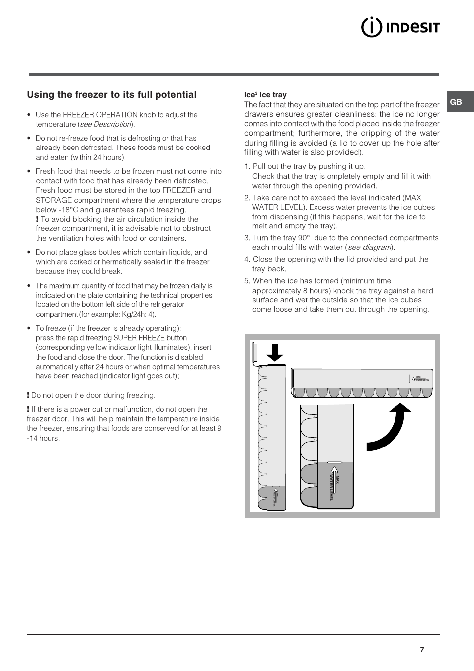 Using the freezer to its full potential | Indesit BAN344NFUK User Manual | Page 7 / 12