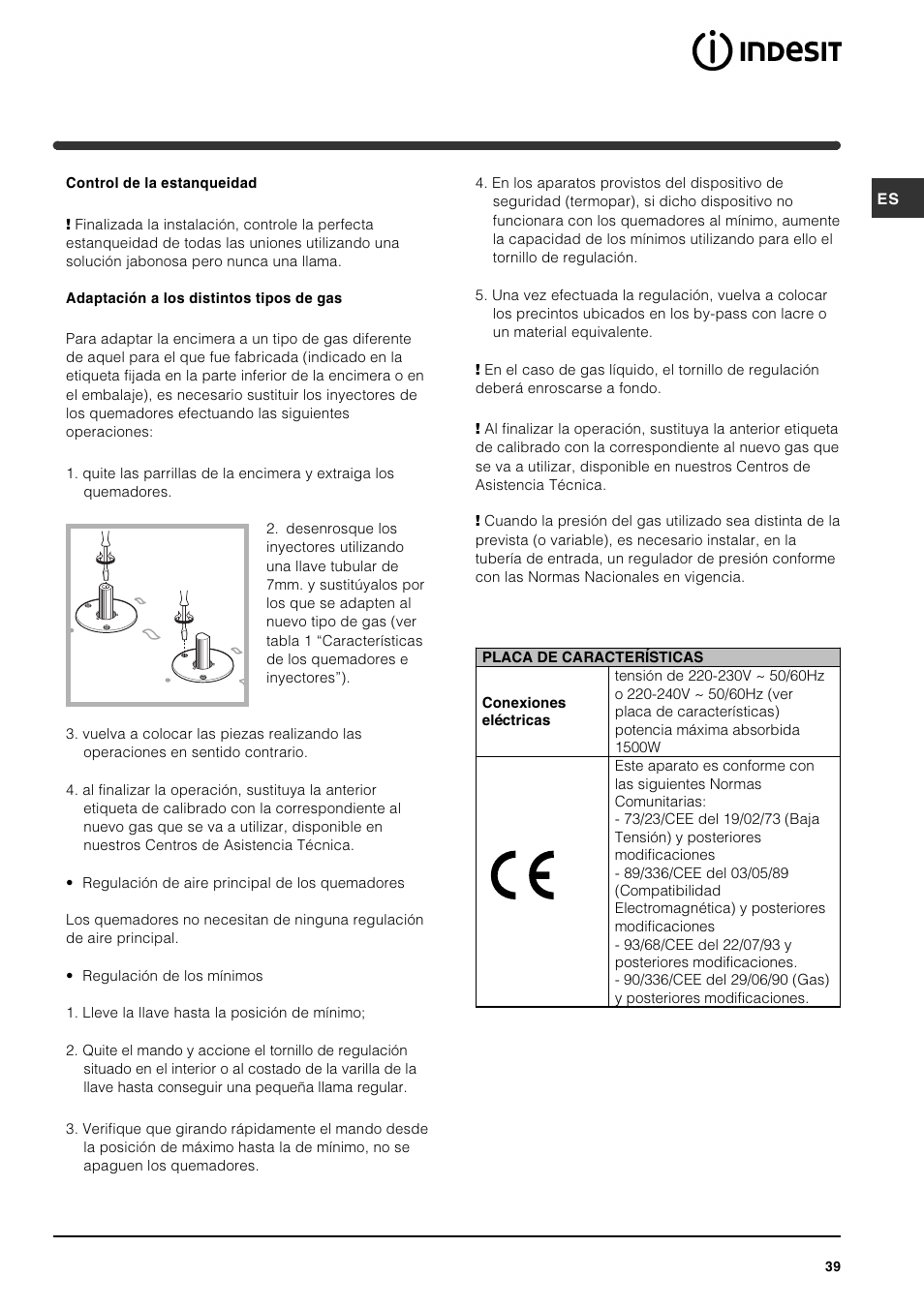 Indesit PI631 [multilanguage] User Manual | Page 39 / 56