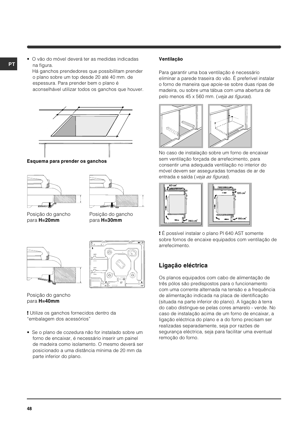 Ligação eléctrica | Indesit PI631 [multilanguage] User Manual | Page 48 / 56