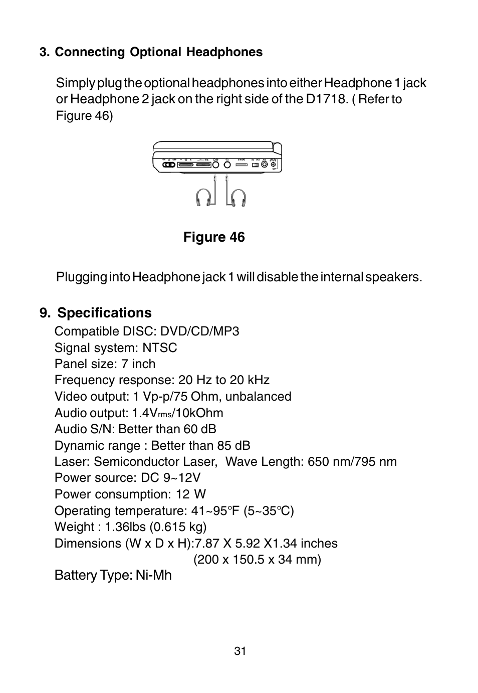 Audiovox D1718 User Manual | Page 31 / 35