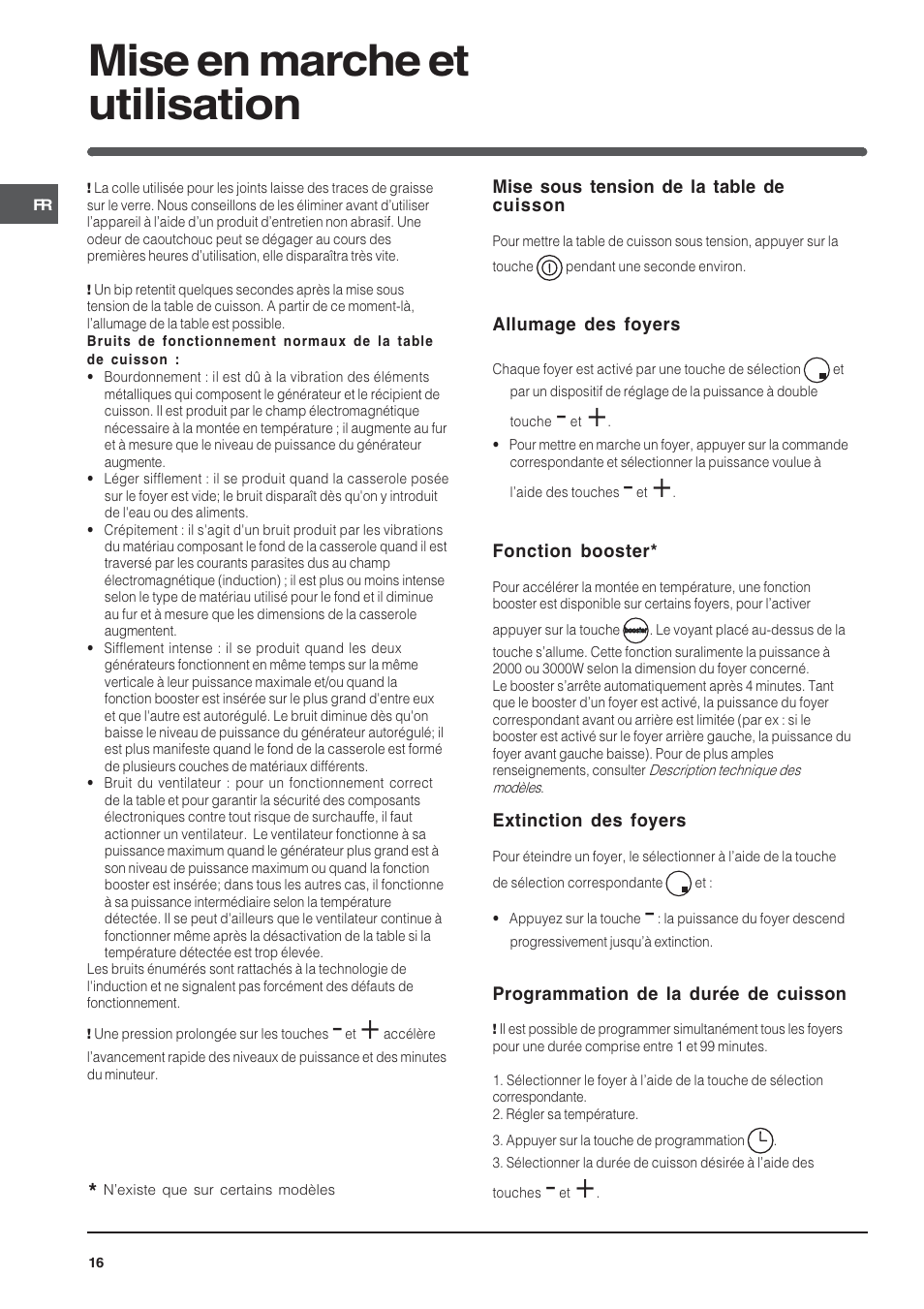Mise en marche et utilisation | Indesit VIA640C – for models to 9 Dec 2009 User Manual | Page 16 / 56