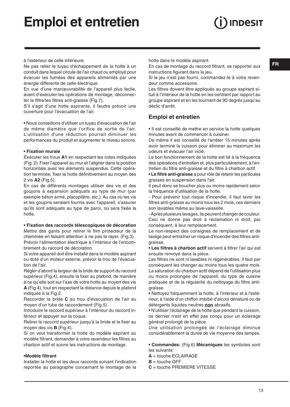 Emploi et entretien | Indesit H361IX User Manual | Page 11 / 31