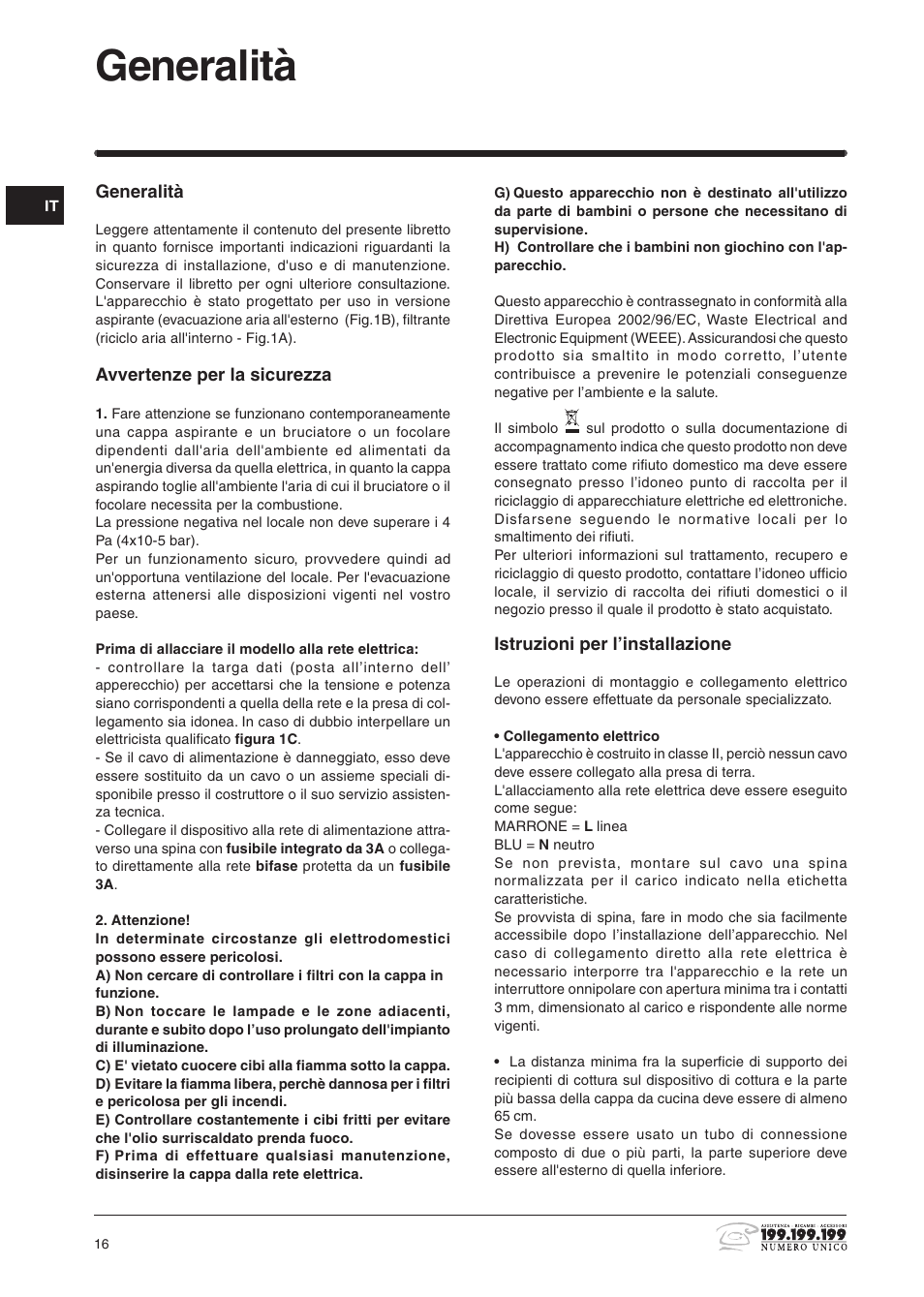 Generalità | Indesit H361IX User Manual | Page 14 / 31