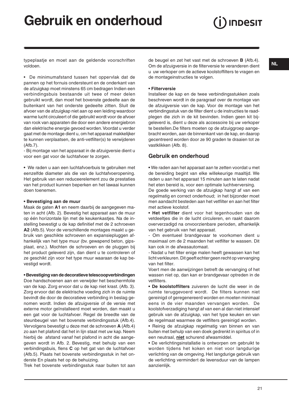 Gebruik en onderhoud | Indesit H361IX User Manual | Page 19 / 31