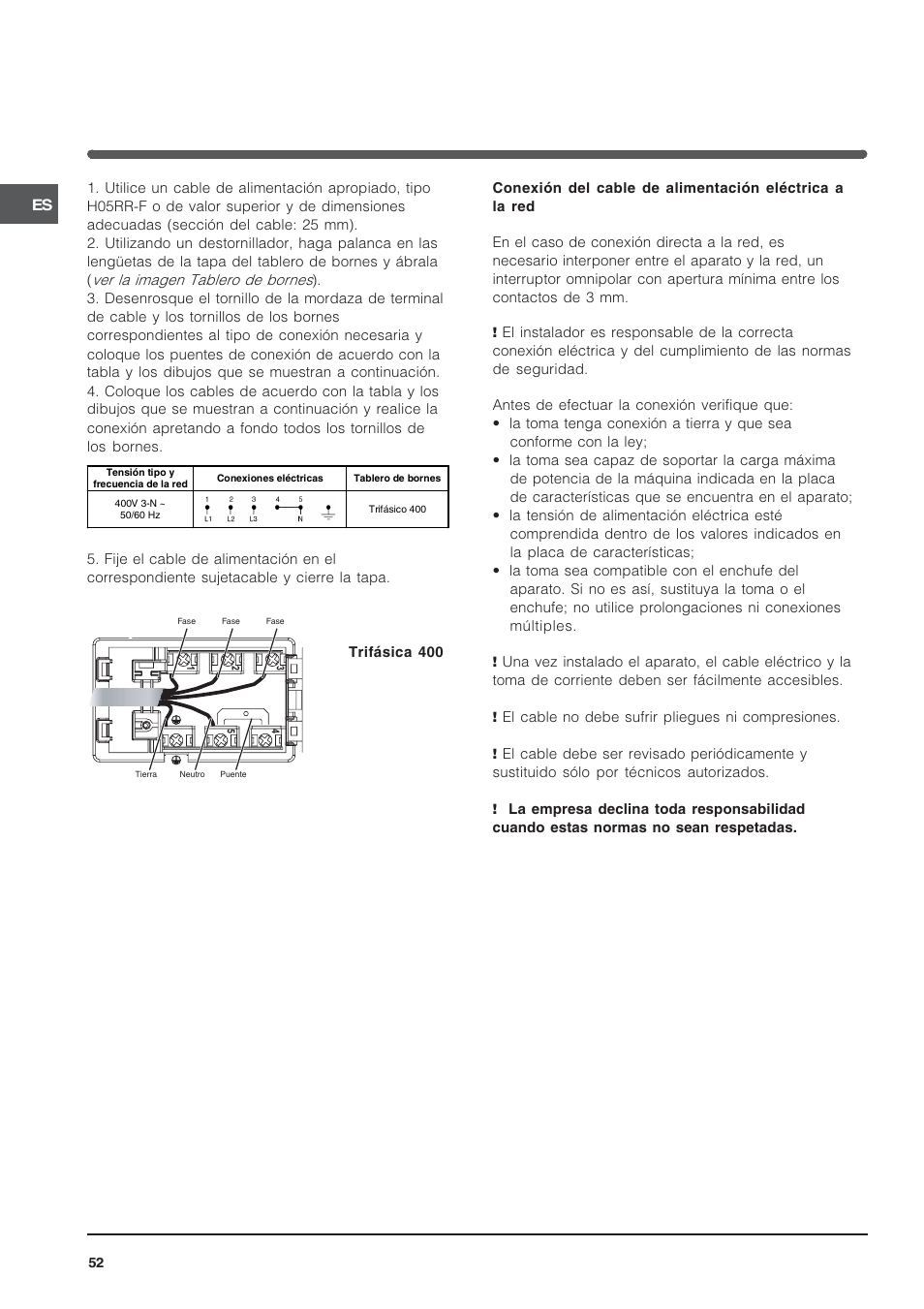 Indesit VRA640X – for models to 29 Nov 2009 User Manual | Page 52 / 60