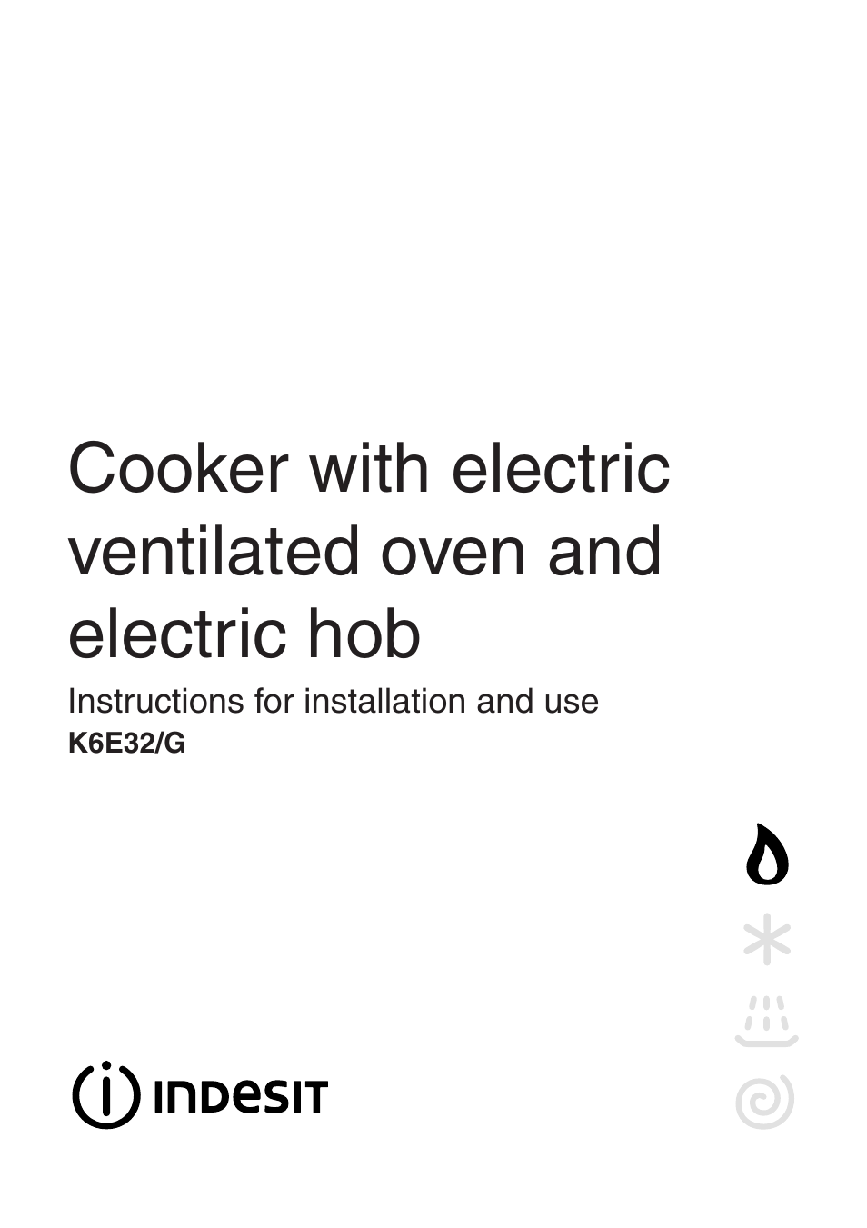 Indesit K6E32-G User Manual | 12 pages