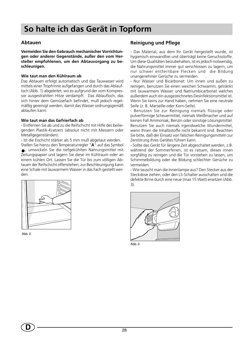 So halte ich das gerät in topform | Indesit RG2190 User Manual | Page 30 / 72