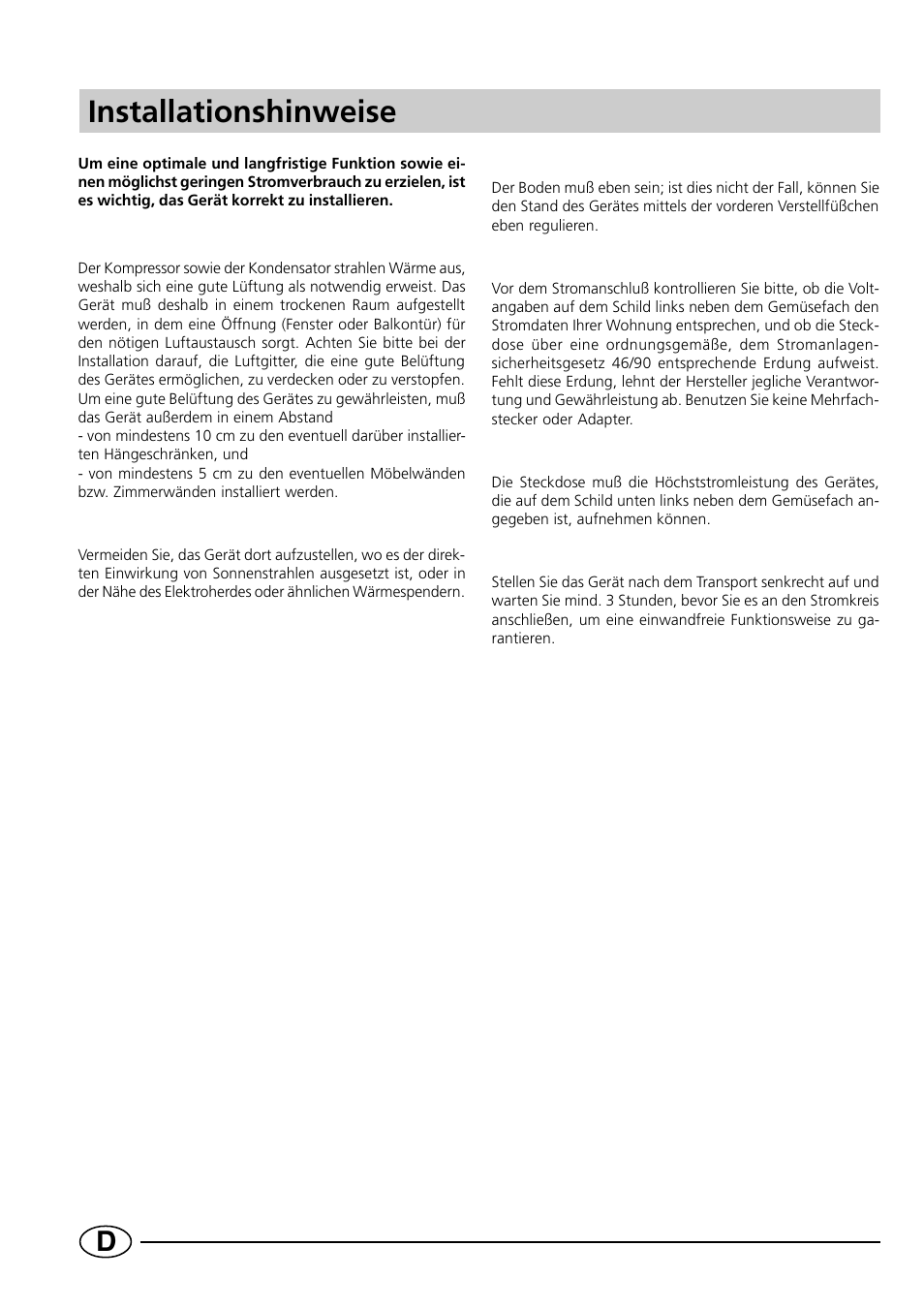 Installationshinweise | Indesit CG1230NR User Manual | Page 28 / 32