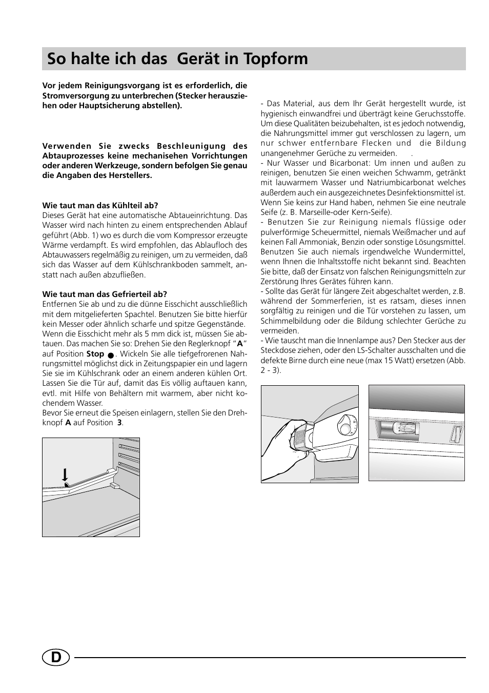 So halte ich das gerät in topform | Indesit CG1230NR User Manual | Page 32 / 32