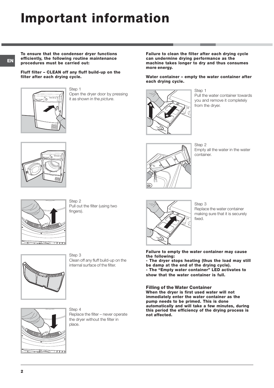 Important information | Indesit IDCA835S User Manual | Page 2 / 20