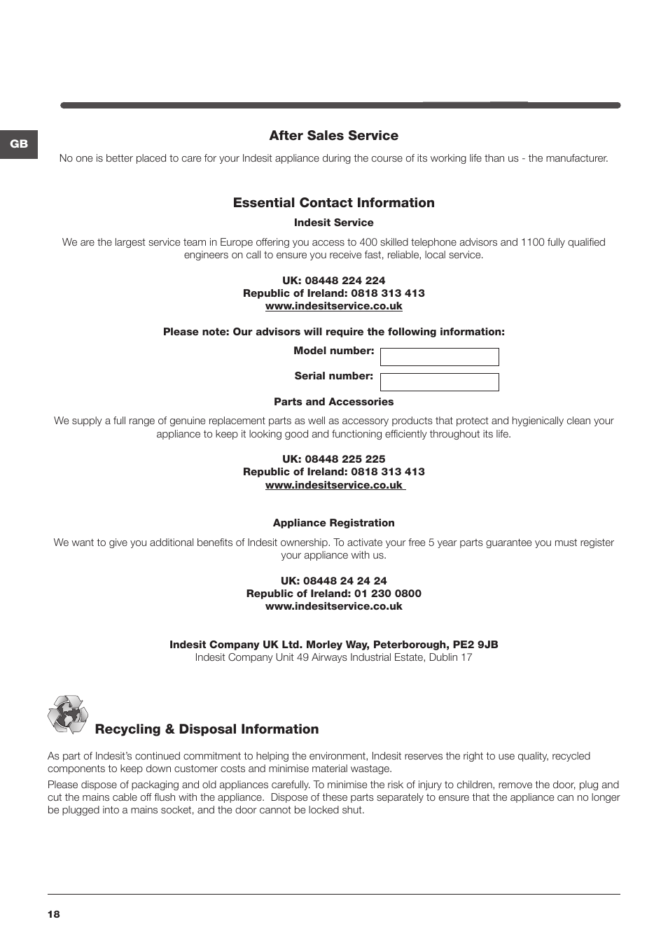 Indesit IWME126UKE User Manual | Page 18 / 20