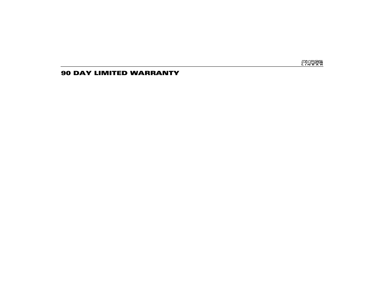 90 day limited warranty | Audiovox Jensen Phase Linear UMP9020 User Manual | Page 19 / 59