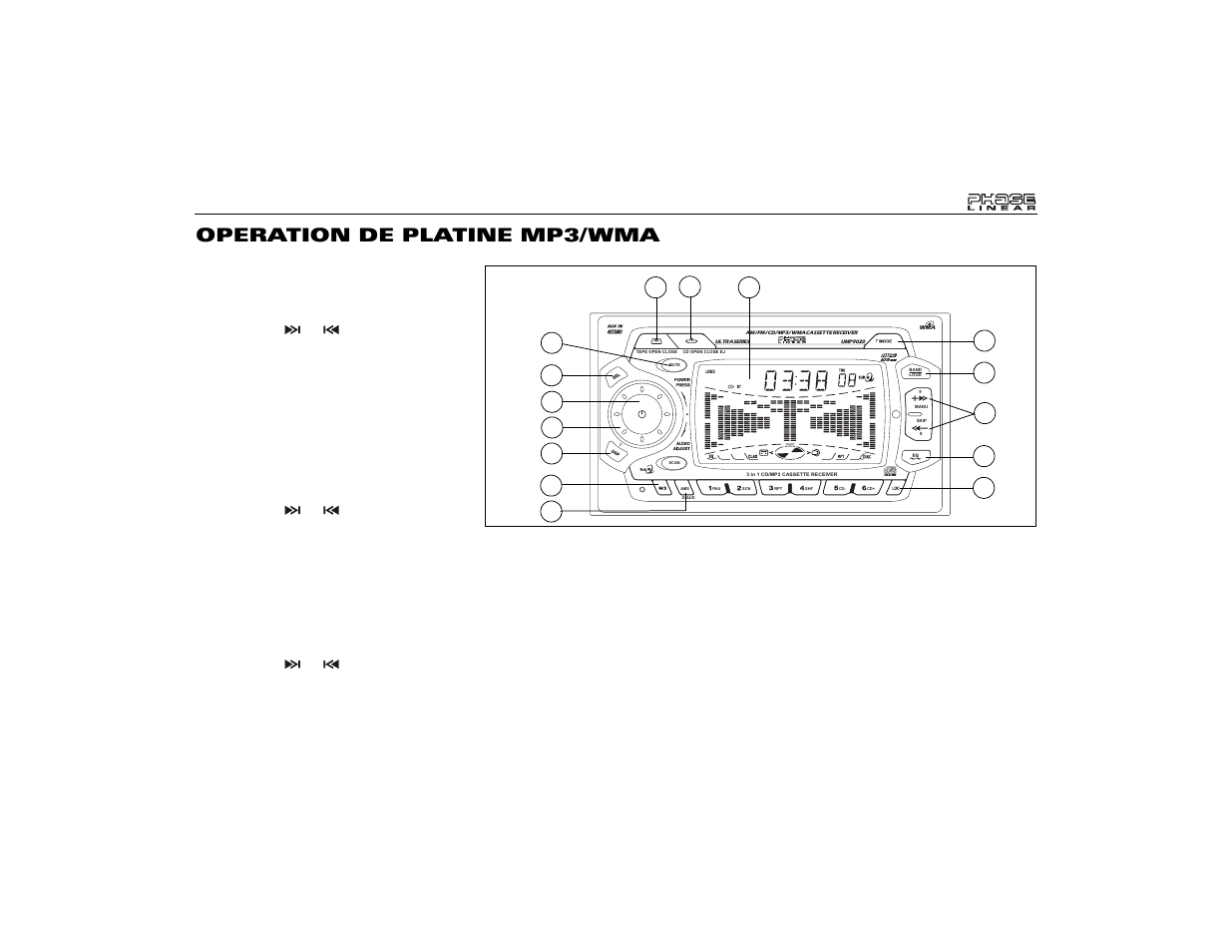 Operation de platine mp3/wma | Audiovox Jensen Phase Linear UMP9020 User Manual | Page 53 / 59