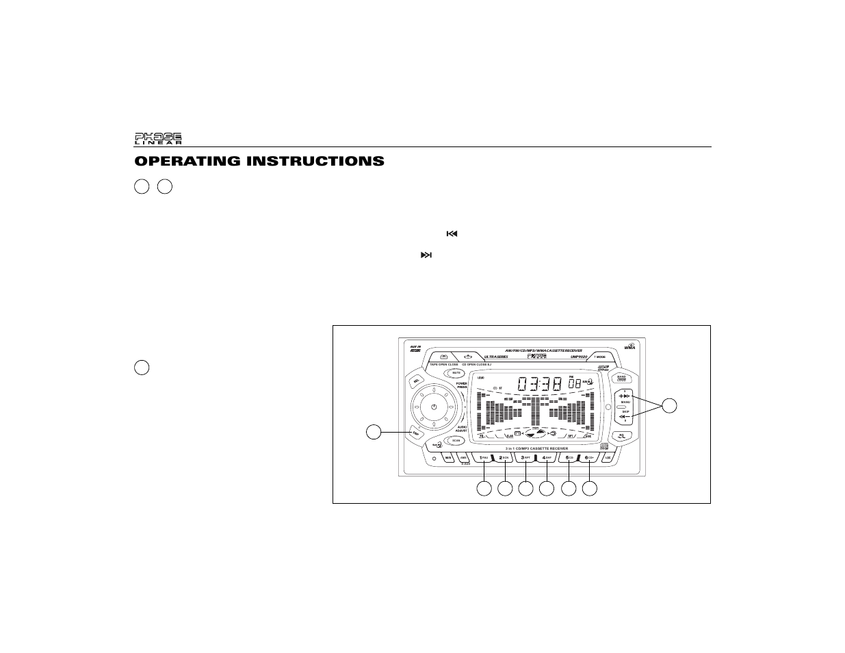 Operating instructions | Audiovox Jensen Phase Linear UMP9020 User Manual | Page 8 / 59