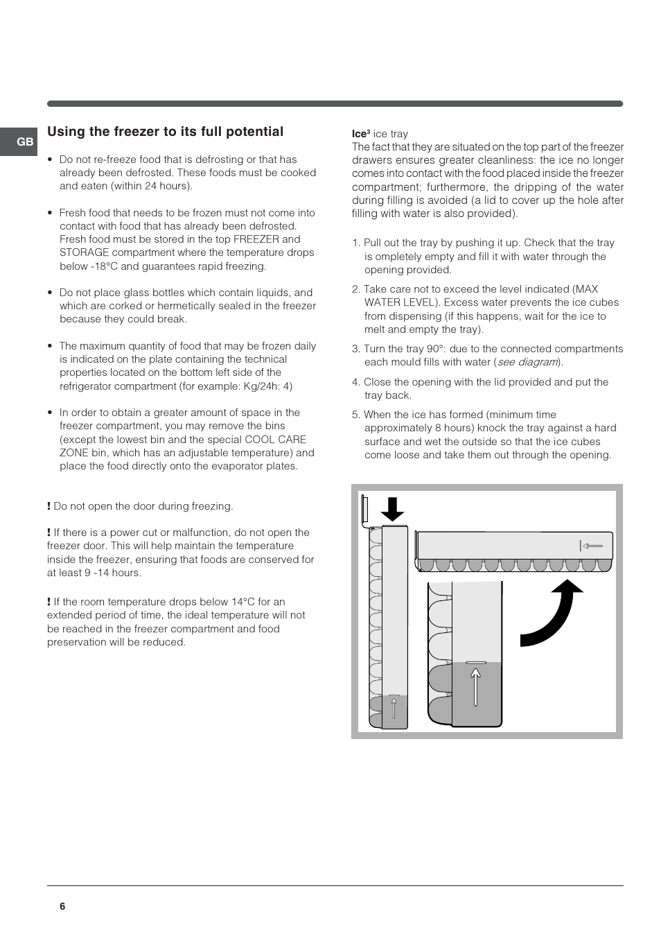 Using the freezer to its full potential | Indesit BAAN10S User Manual | Page 6 / 12