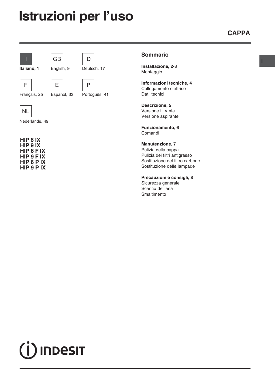Indesit HIP6FIX User Manual | 56 pages