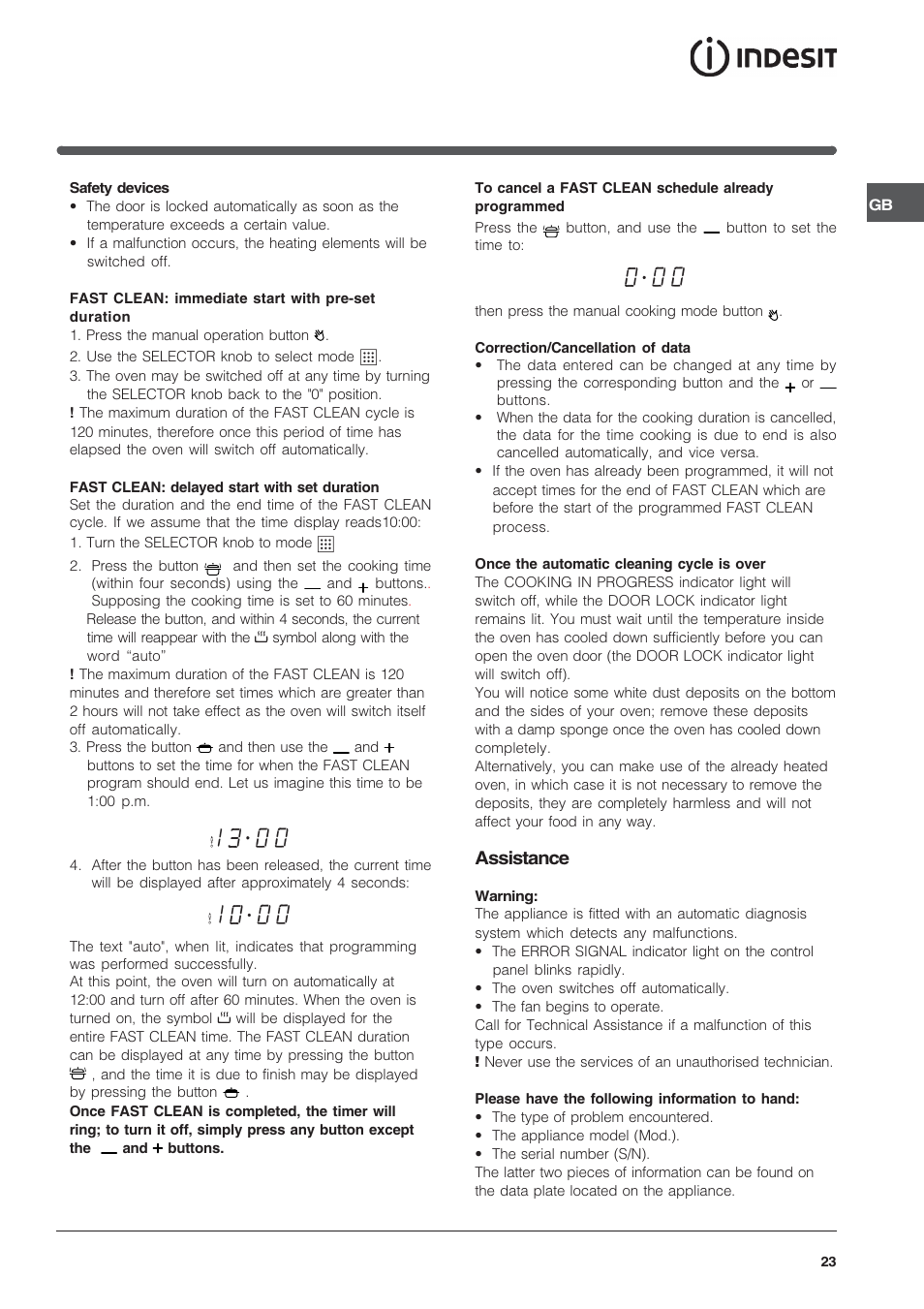 Indesit FIE76PK-AIX User Manual | Page 23 / 60