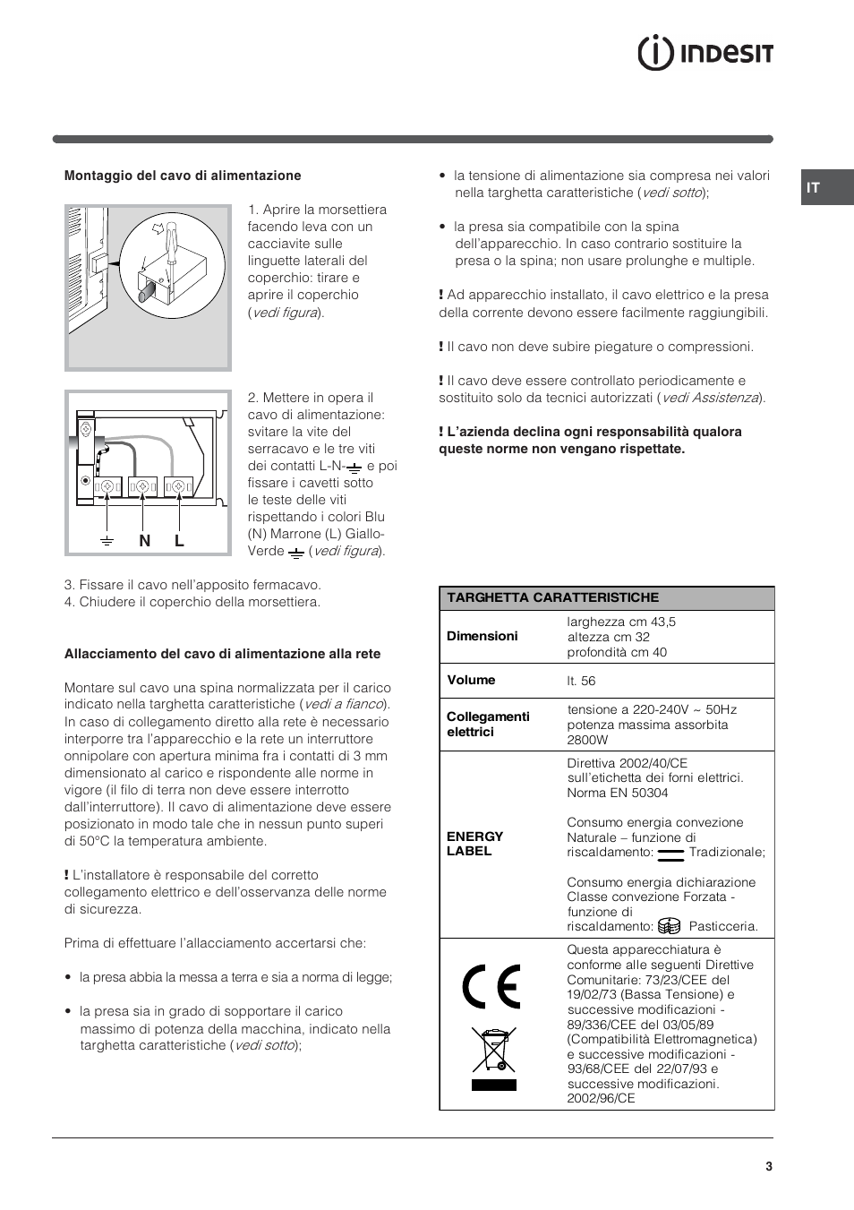 Indesit FIE76PK-AIX User Manual | Page 3 / 60