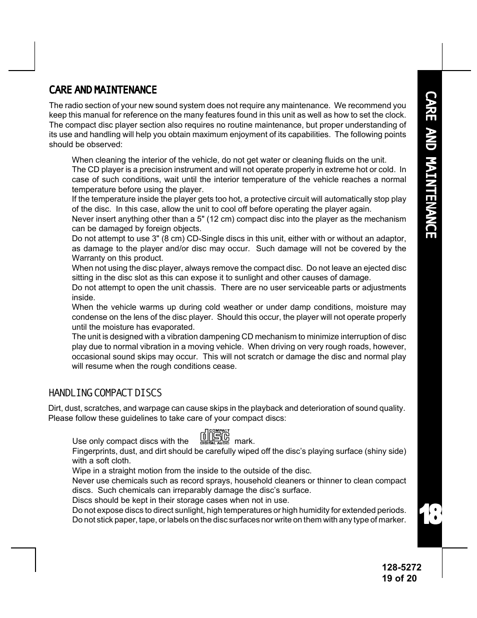 Audiovox ACD-32A User Manual | Page 19 / 20