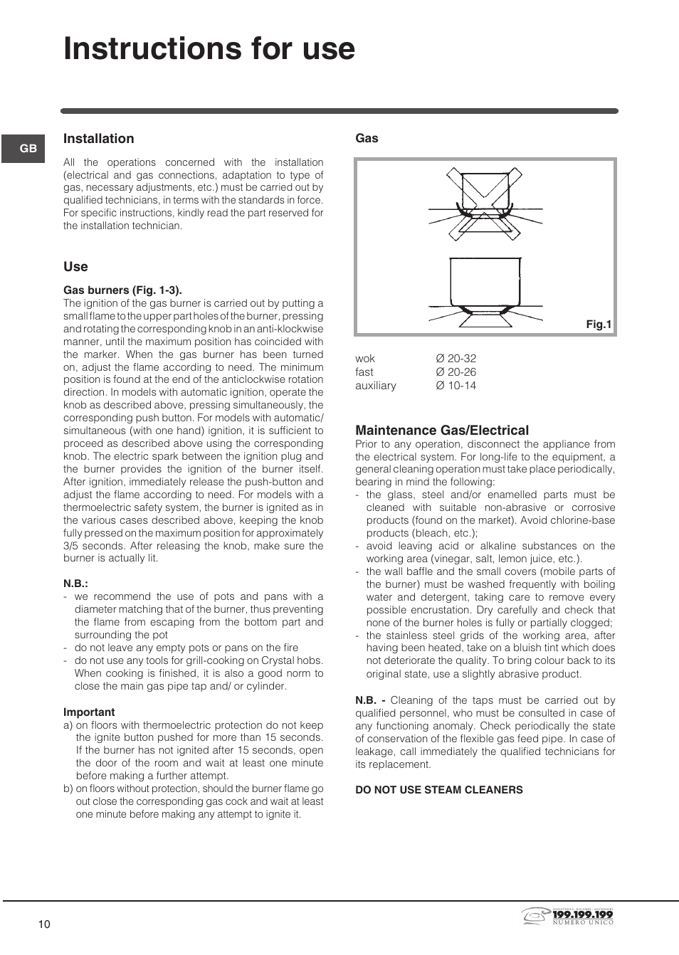 Instructions for use | Indesit DP2GSIX User Manual | Page 10 / 68