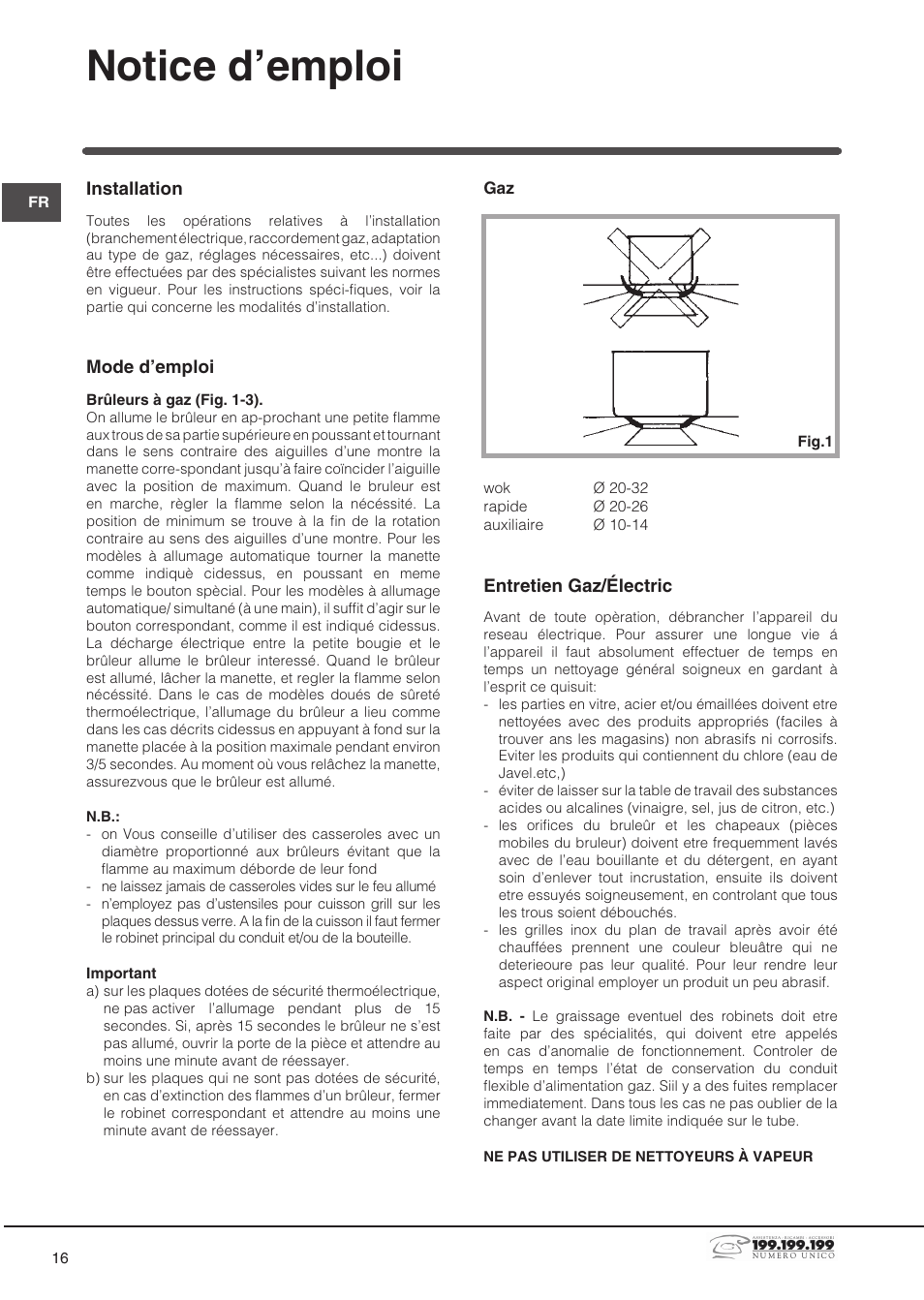 Notice d’emploi | Indesit DP2GSIX User Manual | Page 16 / 68