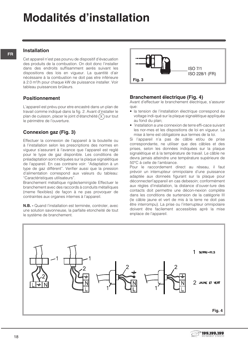 Modalités d’installation | Indesit DP2GSIX User Manual | Page 18 / 68