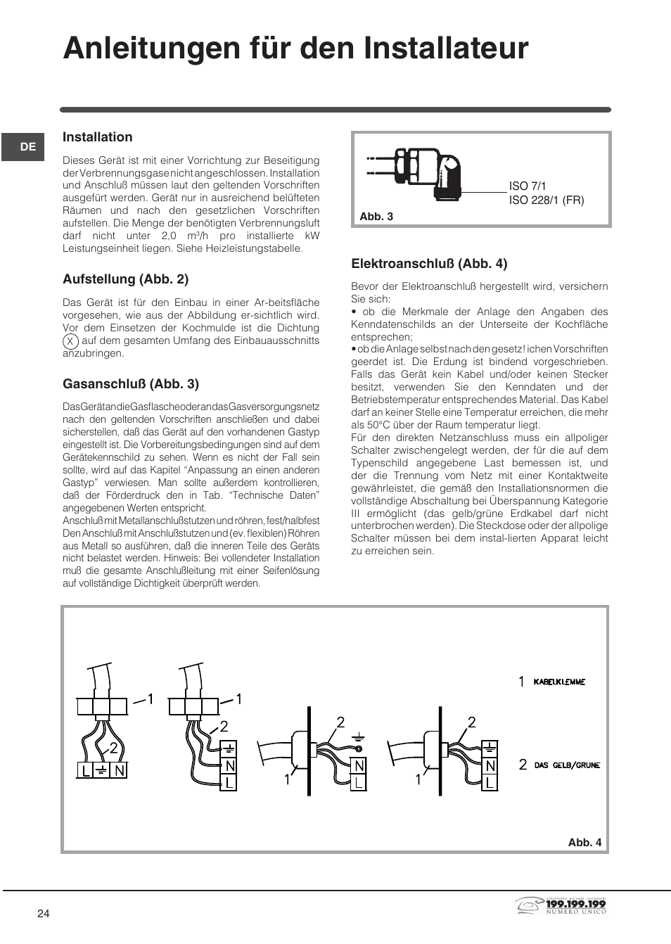 Anleitungen für den installateur | Indesit DP2GSIX User Manual | Page 24 / 68