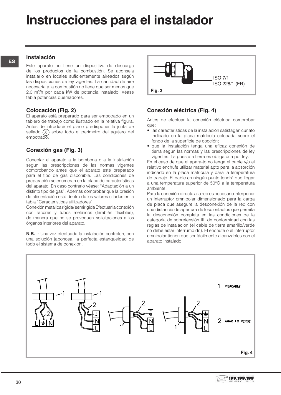 Instrucciones para el instalador | Indesit DP2GSIX User Manual | Page 30 / 68