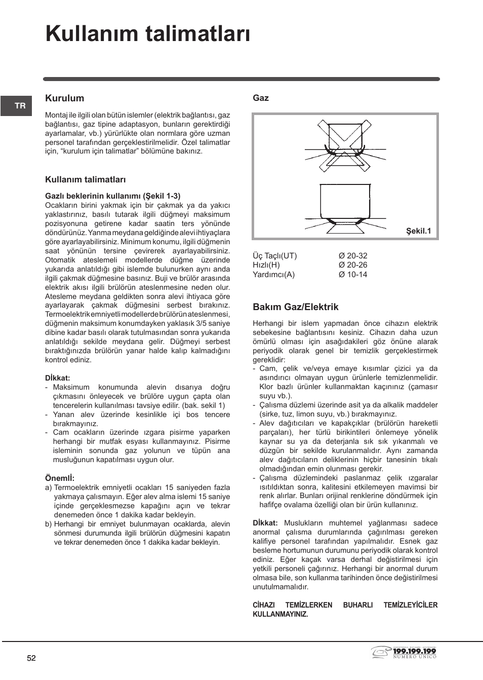 Kullanım talimatları | Indesit DP2GSIX User Manual | Page 52 / 68