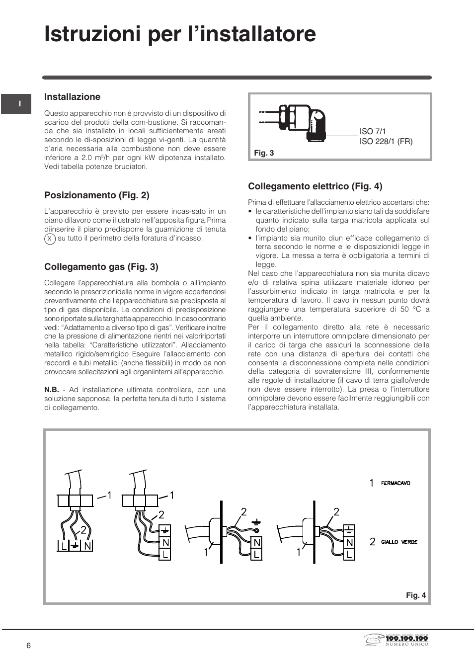 Istruzioni per l’installatore | Indesit DP2GSIX User Manual | Page 6 / 68