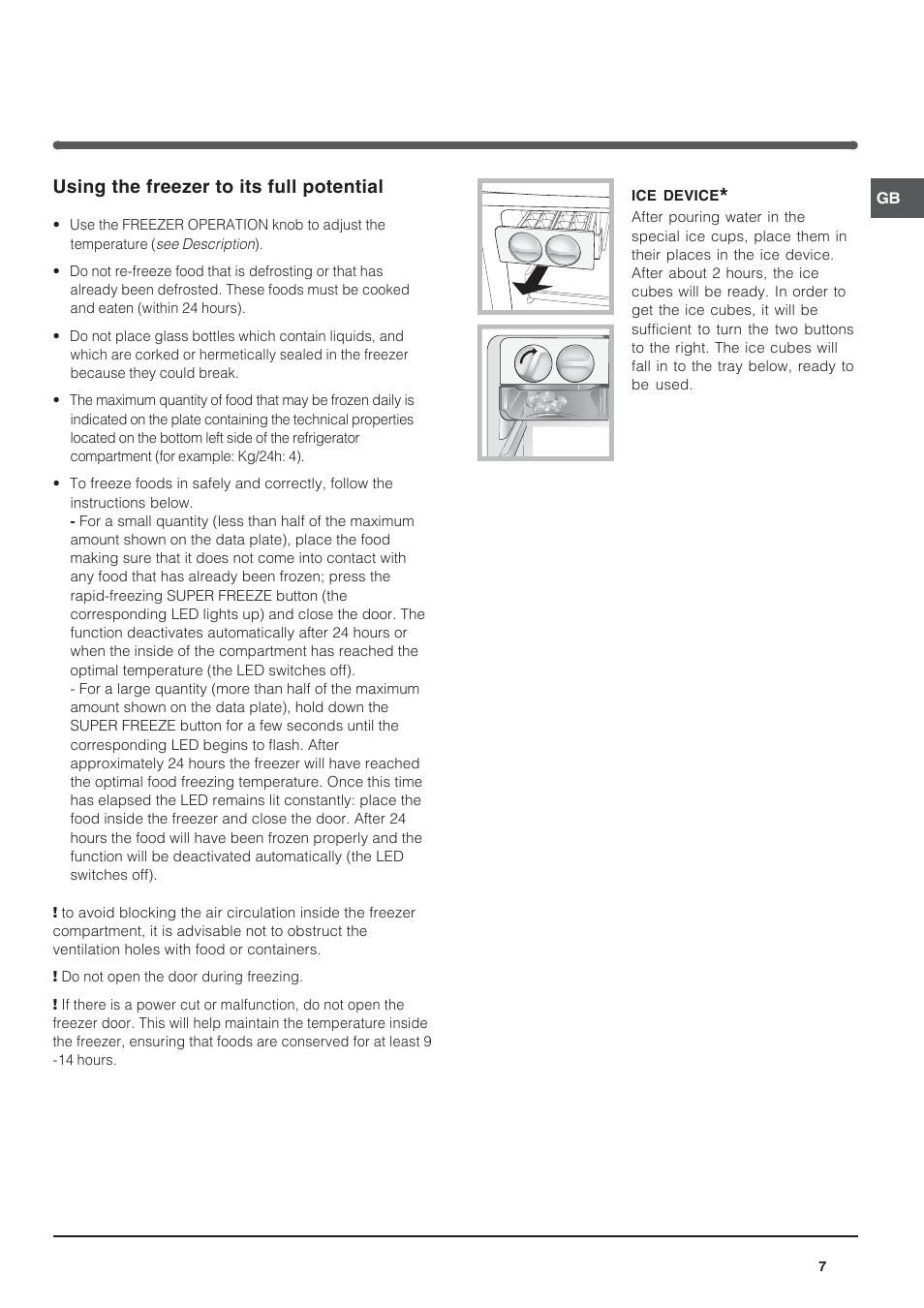 Indesit TAN6FNFSUK User Manual | Page 7 / 12