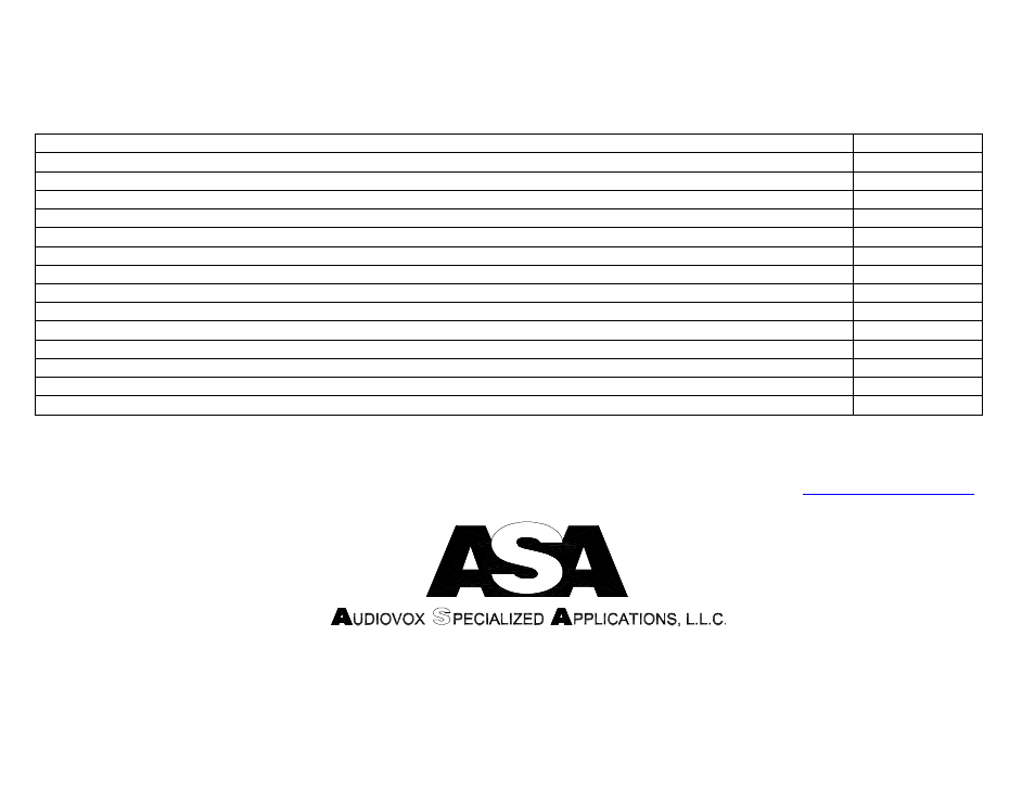 Accessory list | Audiovox AWM-710 User Manual | Page 8 / 8