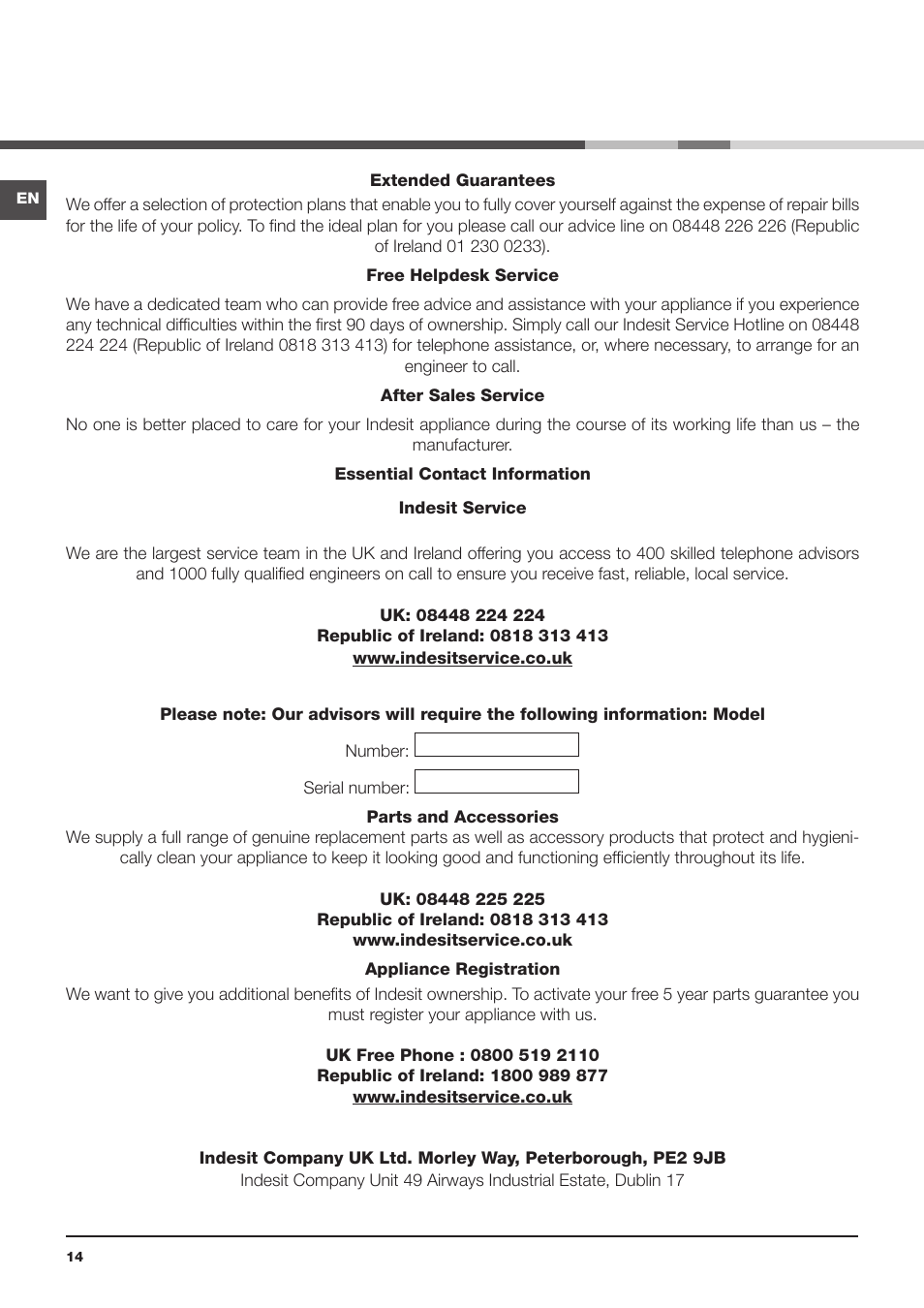 Indesit IDC75 User Manual | Page 14 / 16