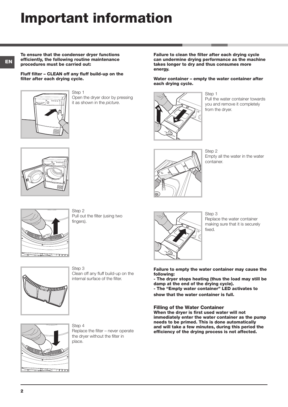 Important information | Indesit IDC75 User Manual | Page 2 / 16