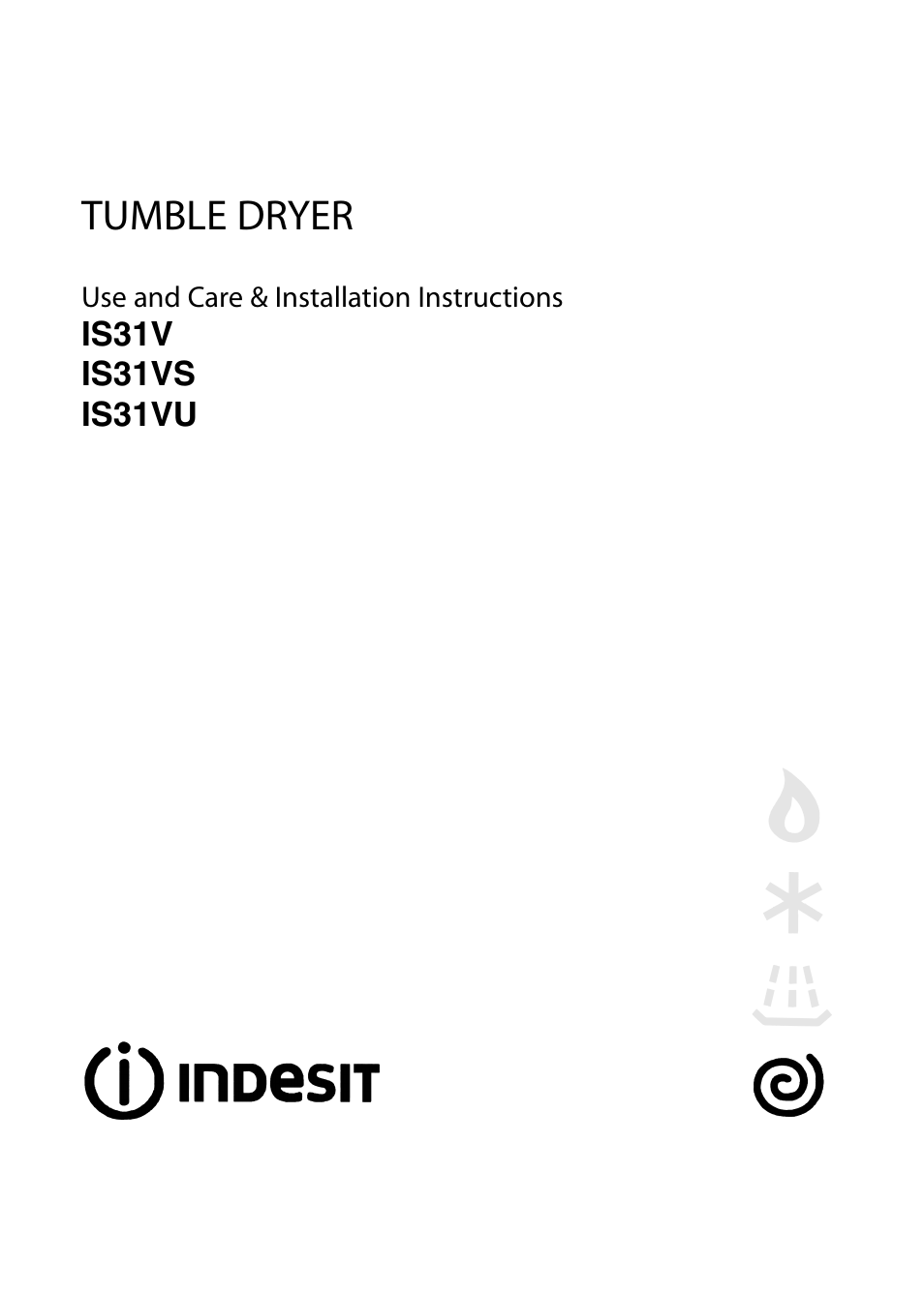 Indesit IS31VU User Manual | 16 pages