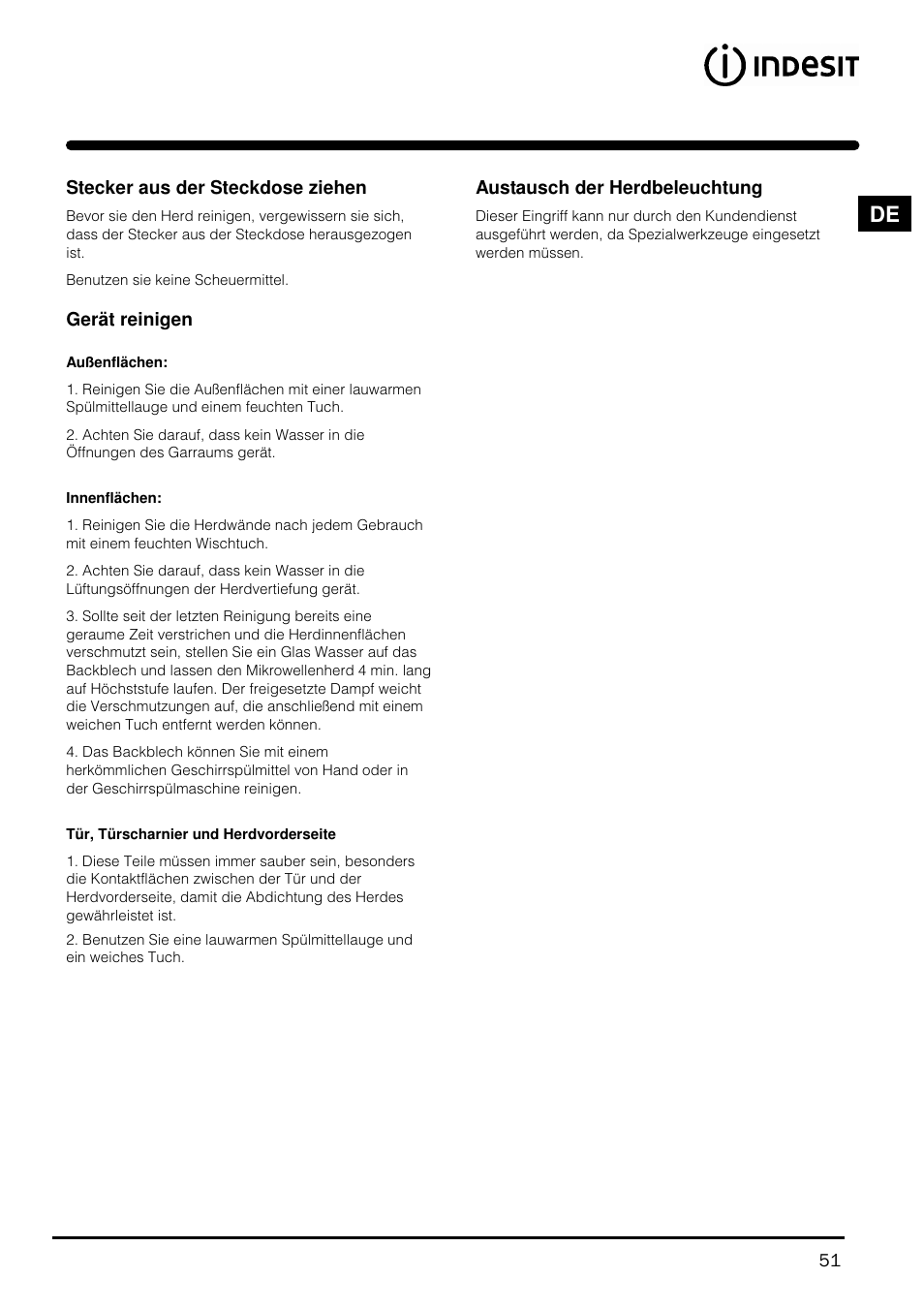 Indesit MWI121X User Manual | Page 51 / 80