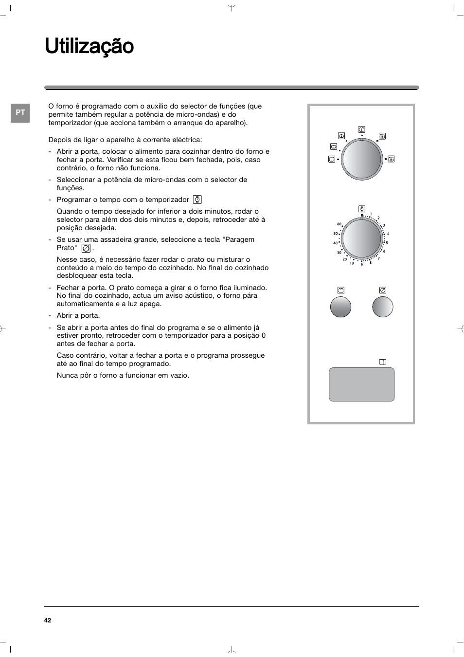Utilização | Indesit MWI212IXUK User Manual | Page 42 / 54