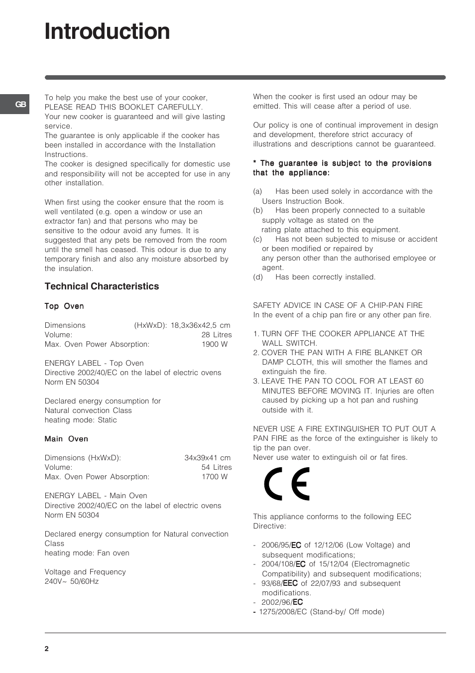 Introduction, Technical characteristics | Indesit KD3C3W-G User Manual | Page 2 / 24