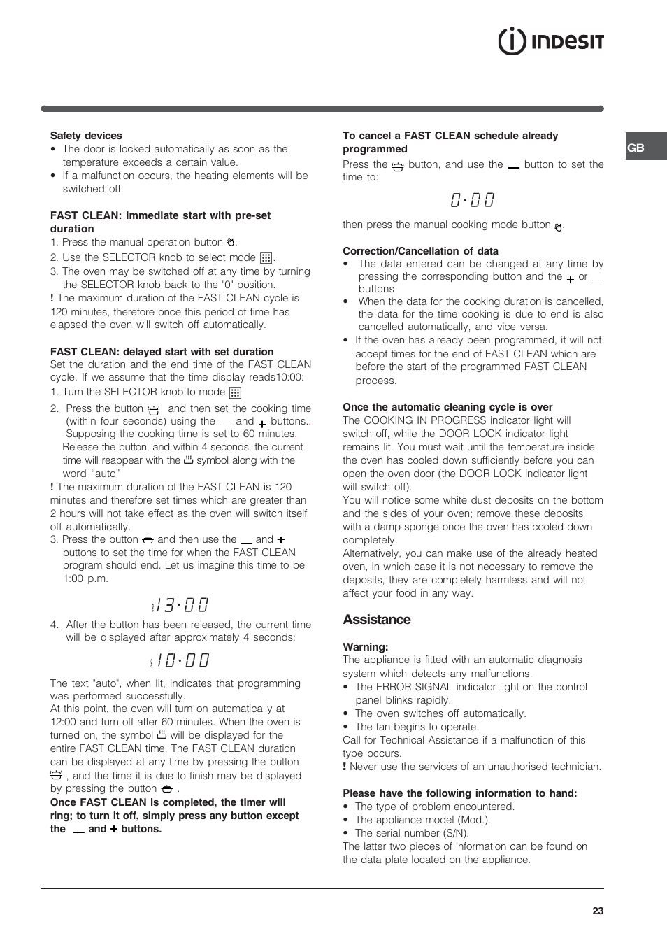 Indesit FIE76GPK-AIX User Manual | Page 23 / 60