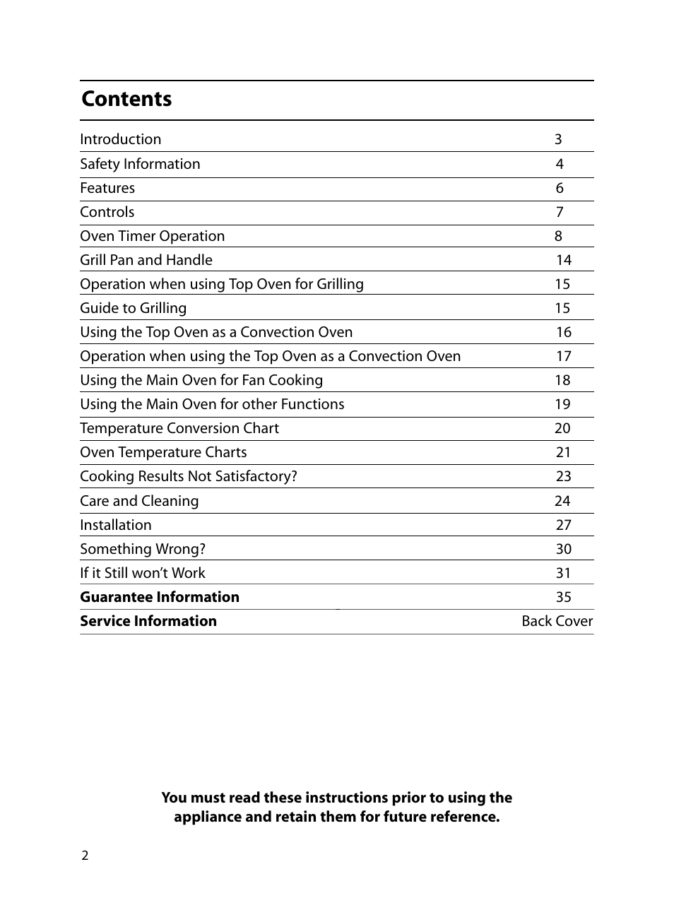 Indesit FIU20 MK2 17-09-07 onwards User Manual | Page 2 / 36