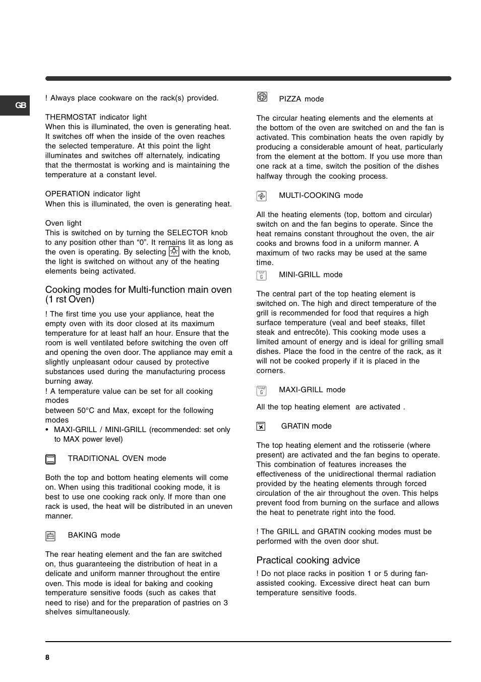 Indesit KP902GX User Manual | Page 8 / 16