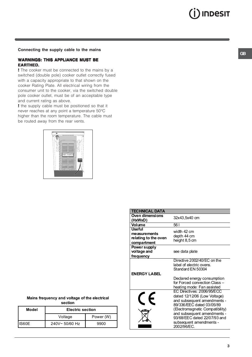 Indesit IS60EW User Manual | Page 3 / 12