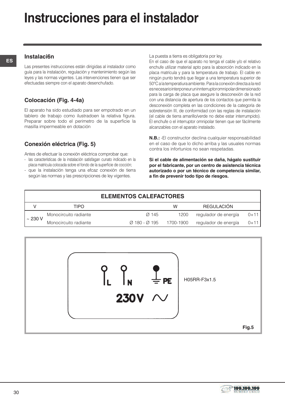 Instrucciones para el instalador | Indesit DP2RIX User Manual | Page 30 / 52