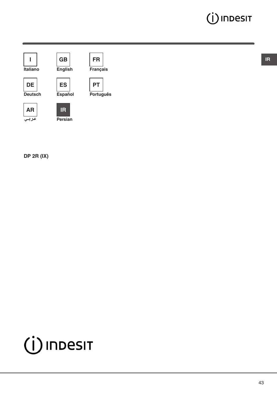 Indesit DP2RIX User Manual | Page 43 / 52