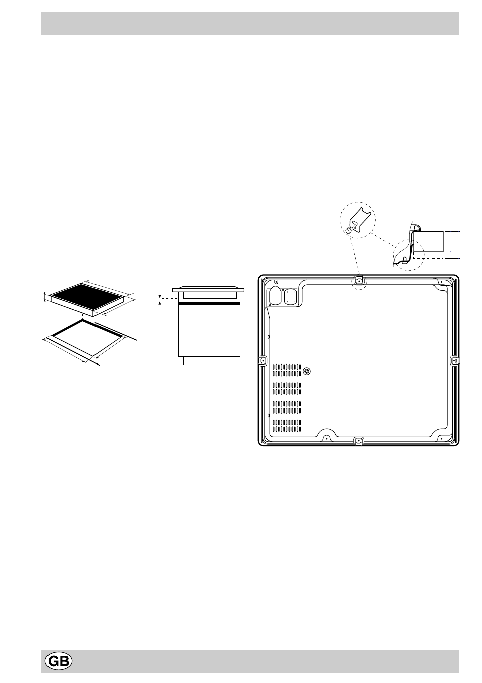 Installation and fastening, Rear spring assembly hob from below | Indesit MK64R User Manual | Page 22 / 48
